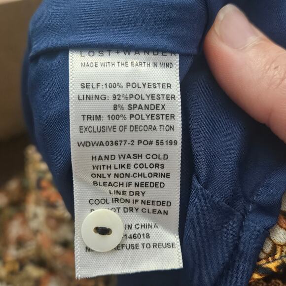 Lost + Wander Dress Womens Size XS Flower Power Mini Mock Neck Balloon Sleeve - Picture 16 of 16